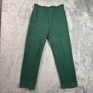 Johnson Woolen Mills Mens 28x30 Green Wool Outdoor Hiking Pants Vintage USA